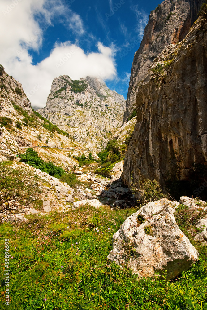 Landscape of high mountains at summer in Spain