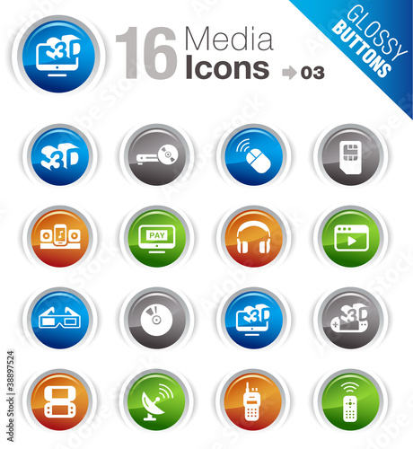 Glossy Buttons - Media Icons