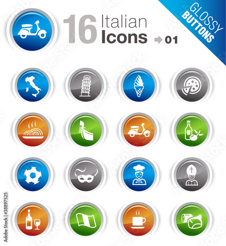 Glossy Buttons - Italian Icons