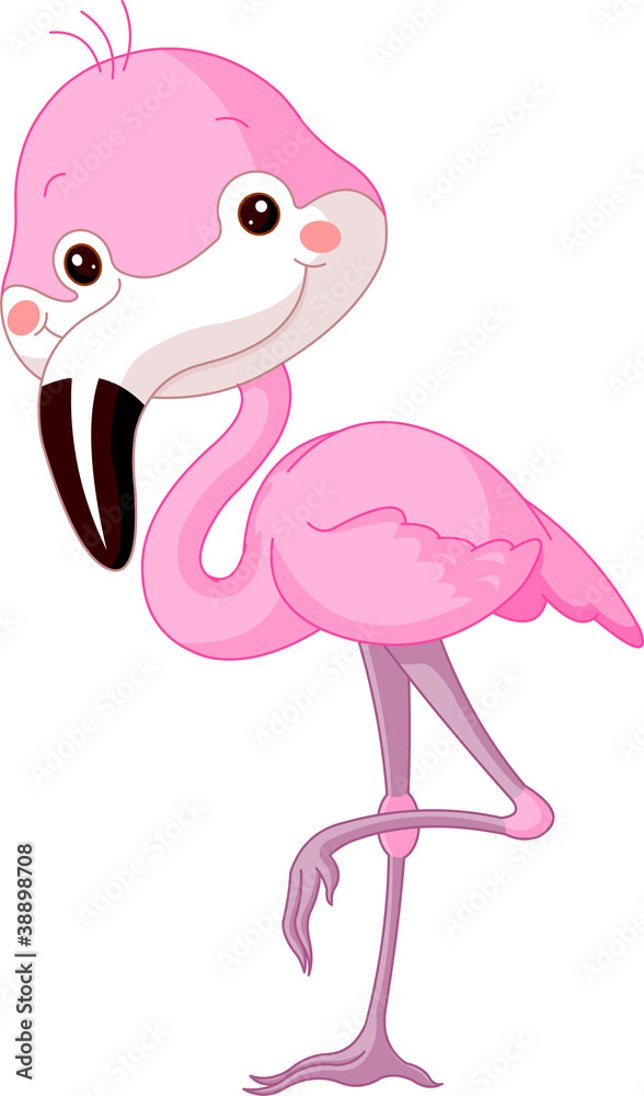 Naklejka premium Fun zoo. Flamingo