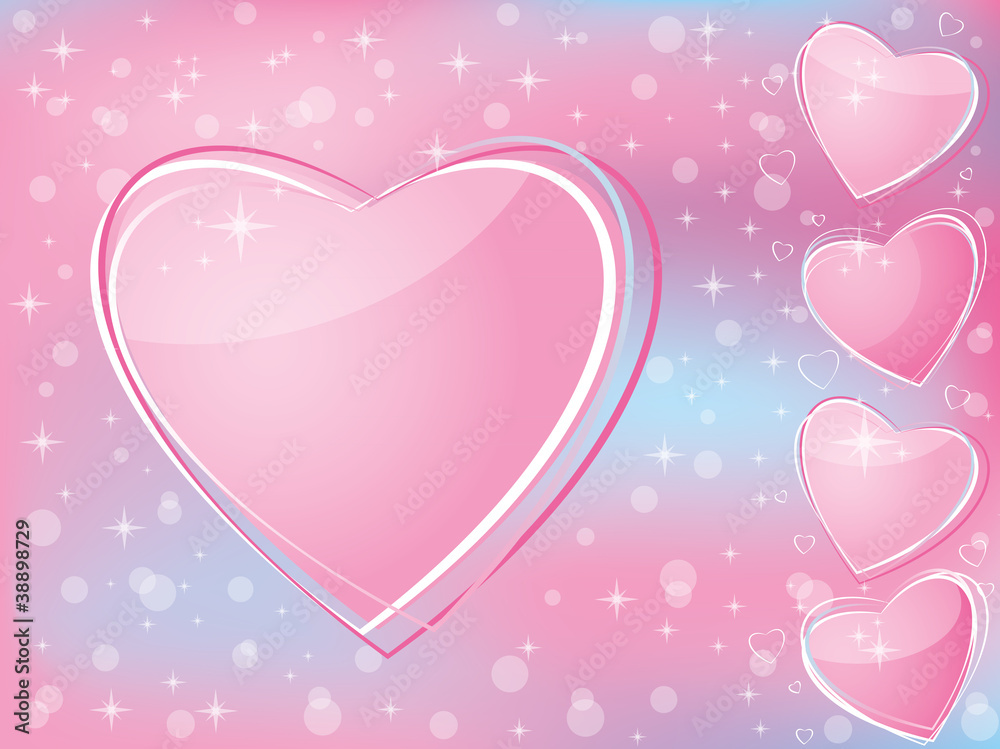 Valentine's Day romantic pink and blue background for the card w