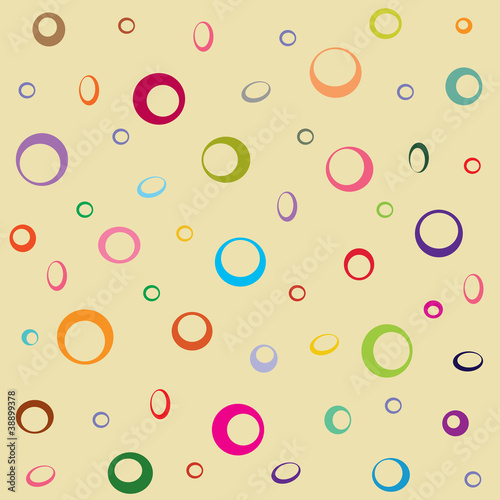 yellow background with colored circles. Vector, EPS 10