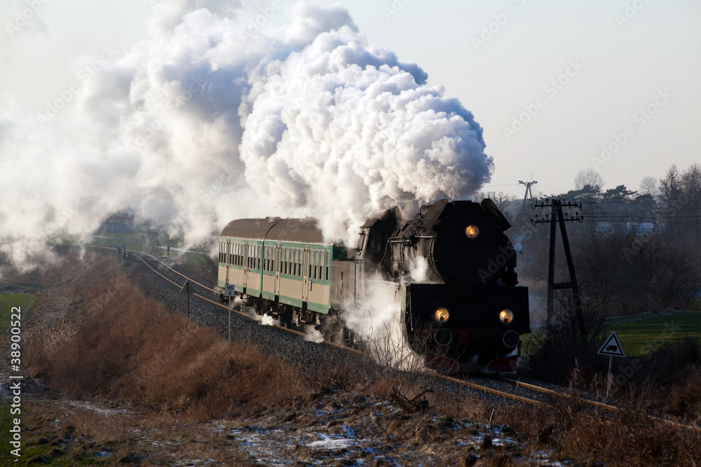 Fototapeta premium Old retro steam train
