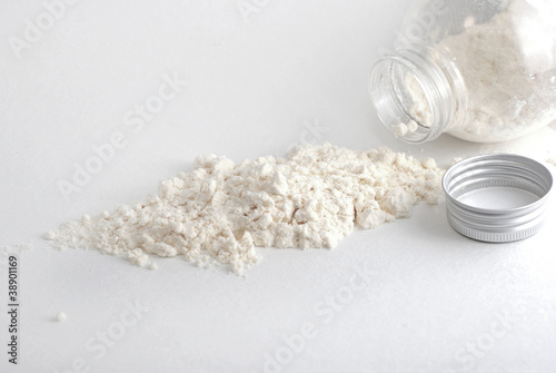 White powder from jar