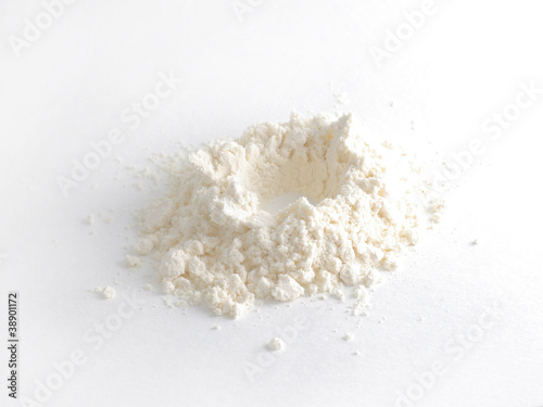 White powder on white