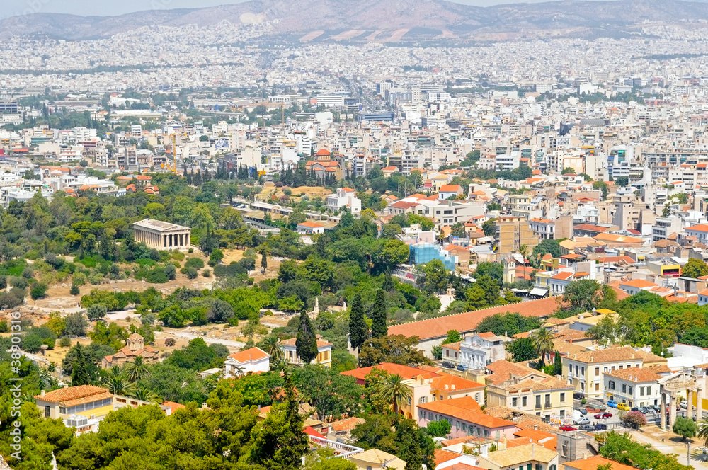the view of Athens, Greece