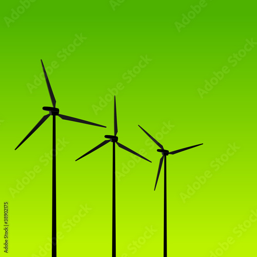Eco Energy Turbines on Green © vitavalka