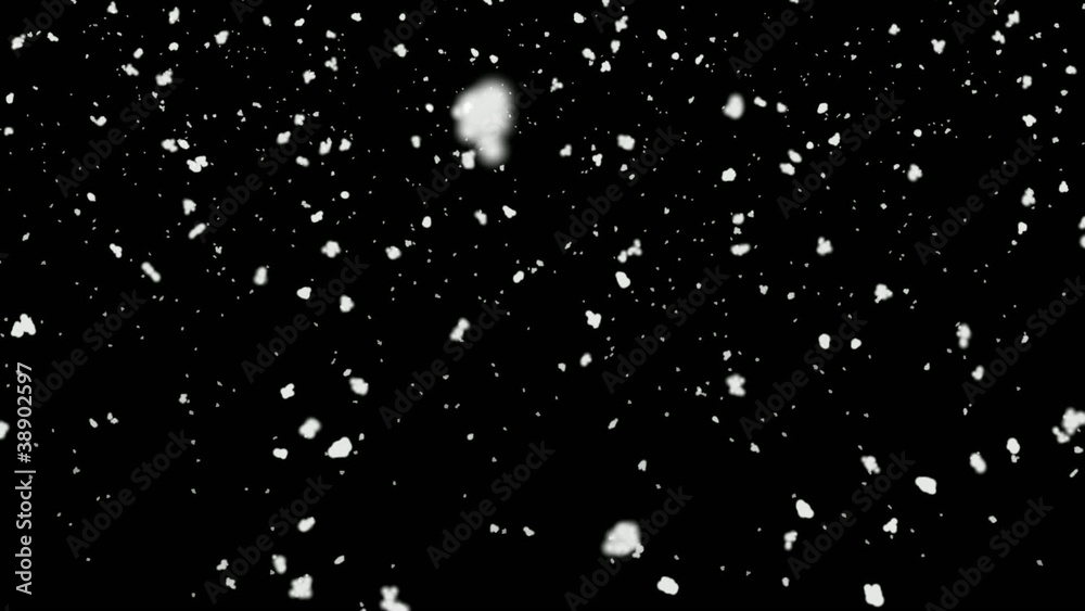 Neige qui tombe vers la gauche