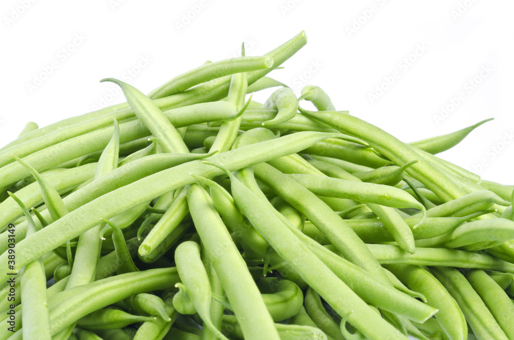 French Green Beans Isolated on White French Green Beans Isolated on White