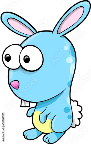 Goofy Silly Bunny Rabbit Animal Vector Illustration Art