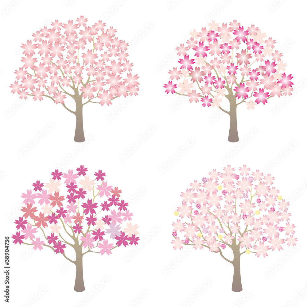 Fototapeta premium spring tree set