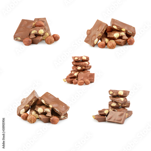 set of chocolate isolated