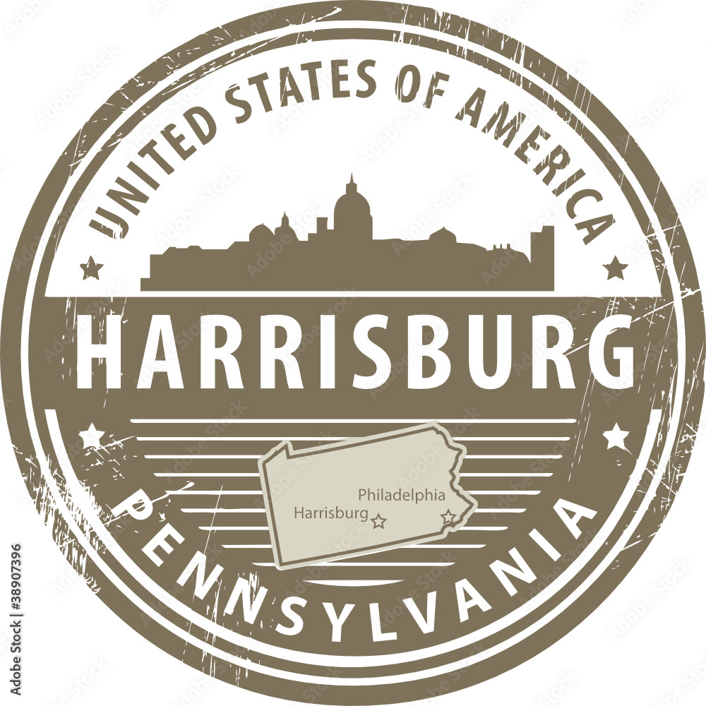 Stamp with name of Pennsylvania, Harrisburg, vector Stamp with name of Pennsylvania, Harrisburg, vector