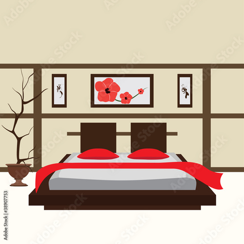 interior bedroom, vector illustration