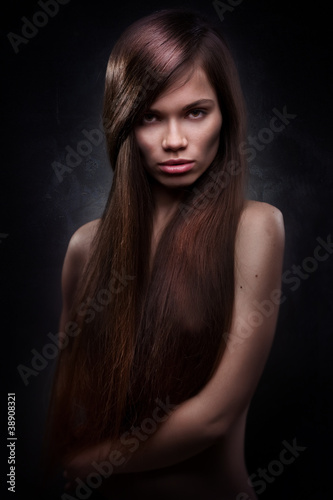 attractive young woman with long hair