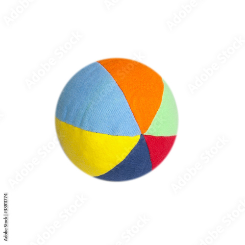 colorful striped ball isolated on a white