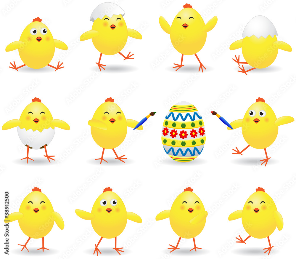 Naklejka premium Easter chicks
