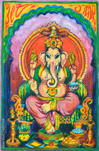 Tableau Peinture de Ganesh