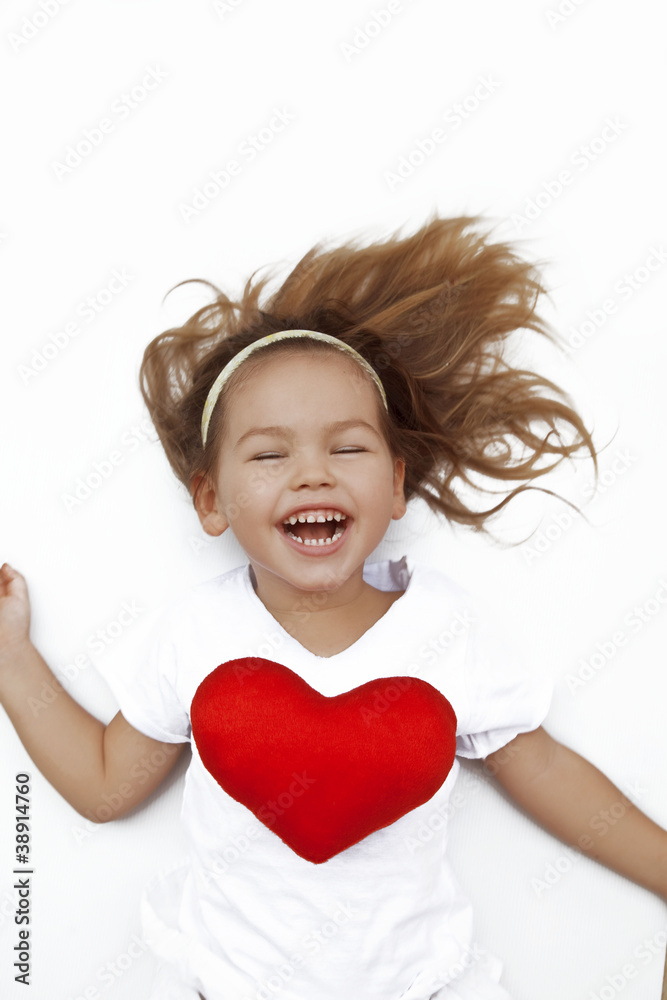 Girl with heart in hand