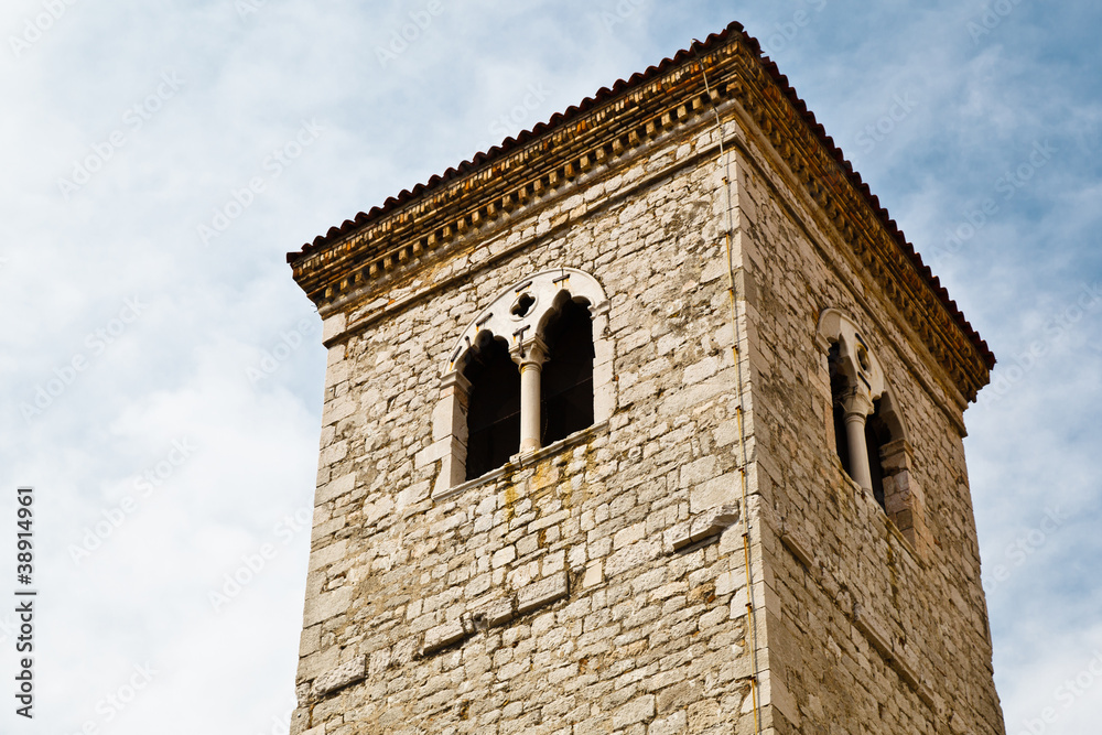 Close View of Bell Tower in Rijeka, Croatia