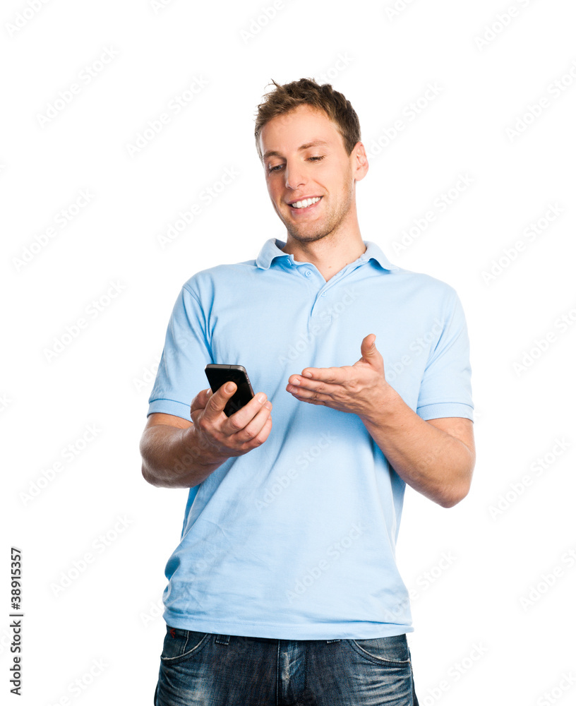 Junger Mann mit Smartphone Junger Mann mit Smartphone