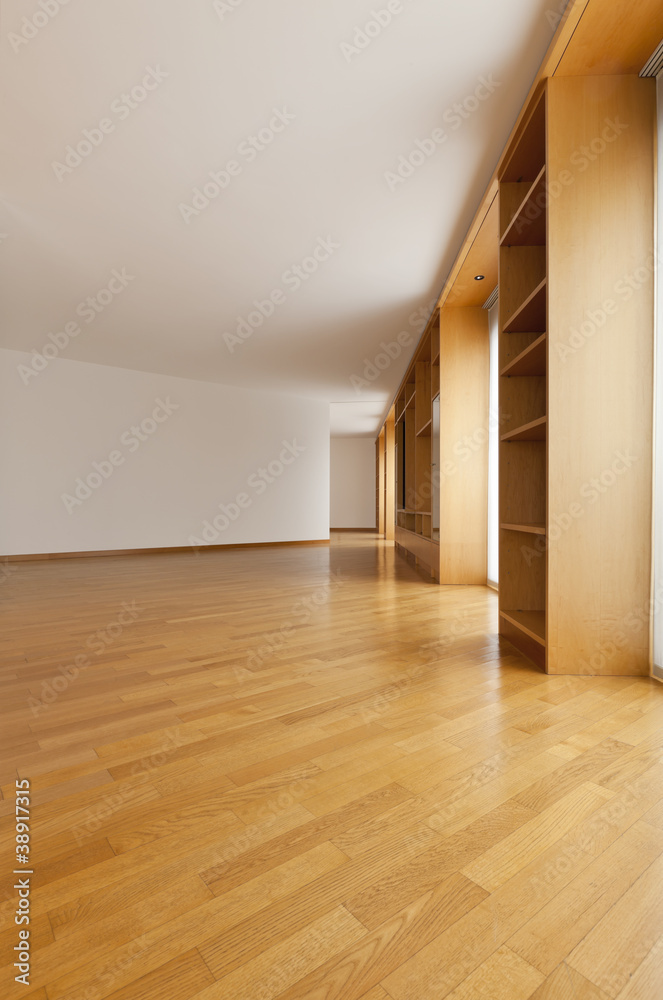 Obraz premium beautiful apartment, interior, wall cabinet in empty room