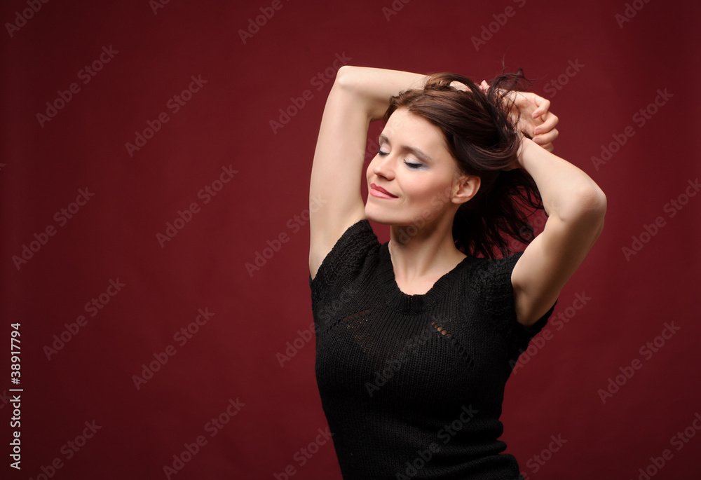 attractive young woman dancing attractive young woman dancing
