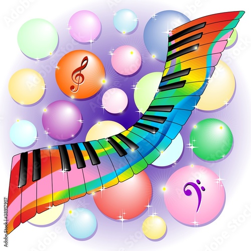 Tastiera Pianoforte Colori Design Psychedelic Piano Keyboard