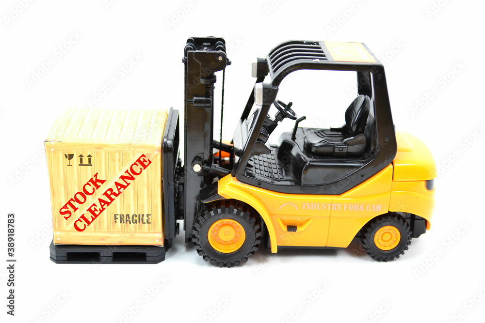 Obraz premium Stock Clearance On A Forklift Truck