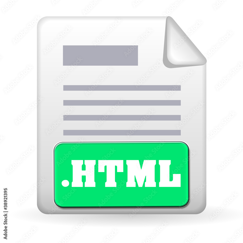 Folder Icon - .HTML Stock Illustration | Adobe Stock