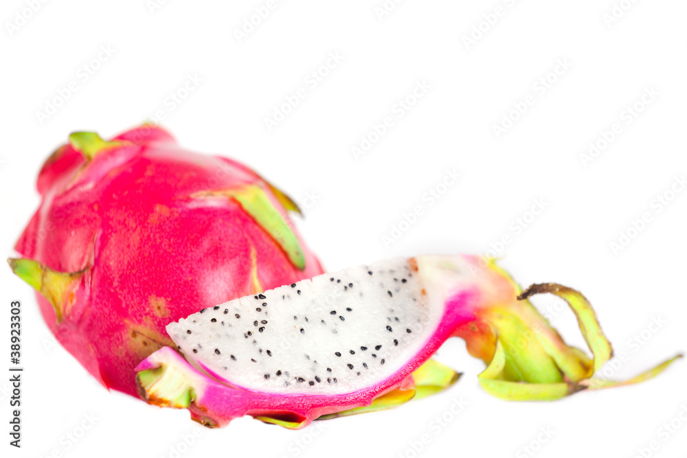 Pitaya slice isolated on white background Pitaya slice isolated on white background