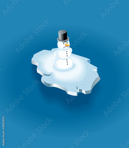 Schneemann auf Eisscholle