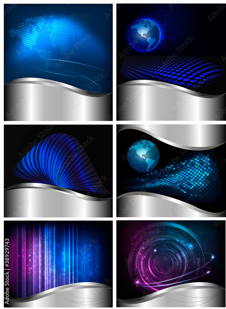 Big set of abstract technology backgrounds.