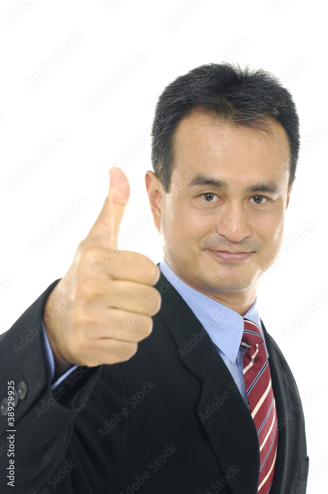 businessman going thumb up businessman going thumb up