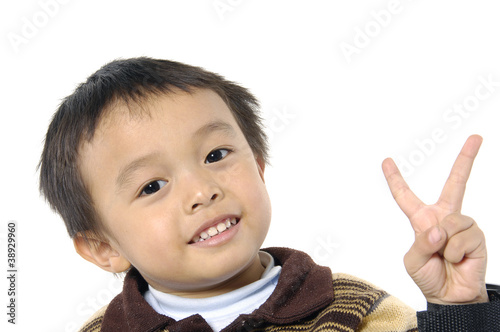 portrait of a cute little boy smiling
