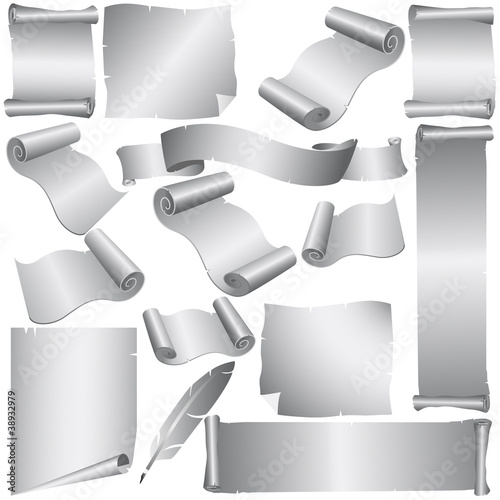 Parchment grey vector set on white