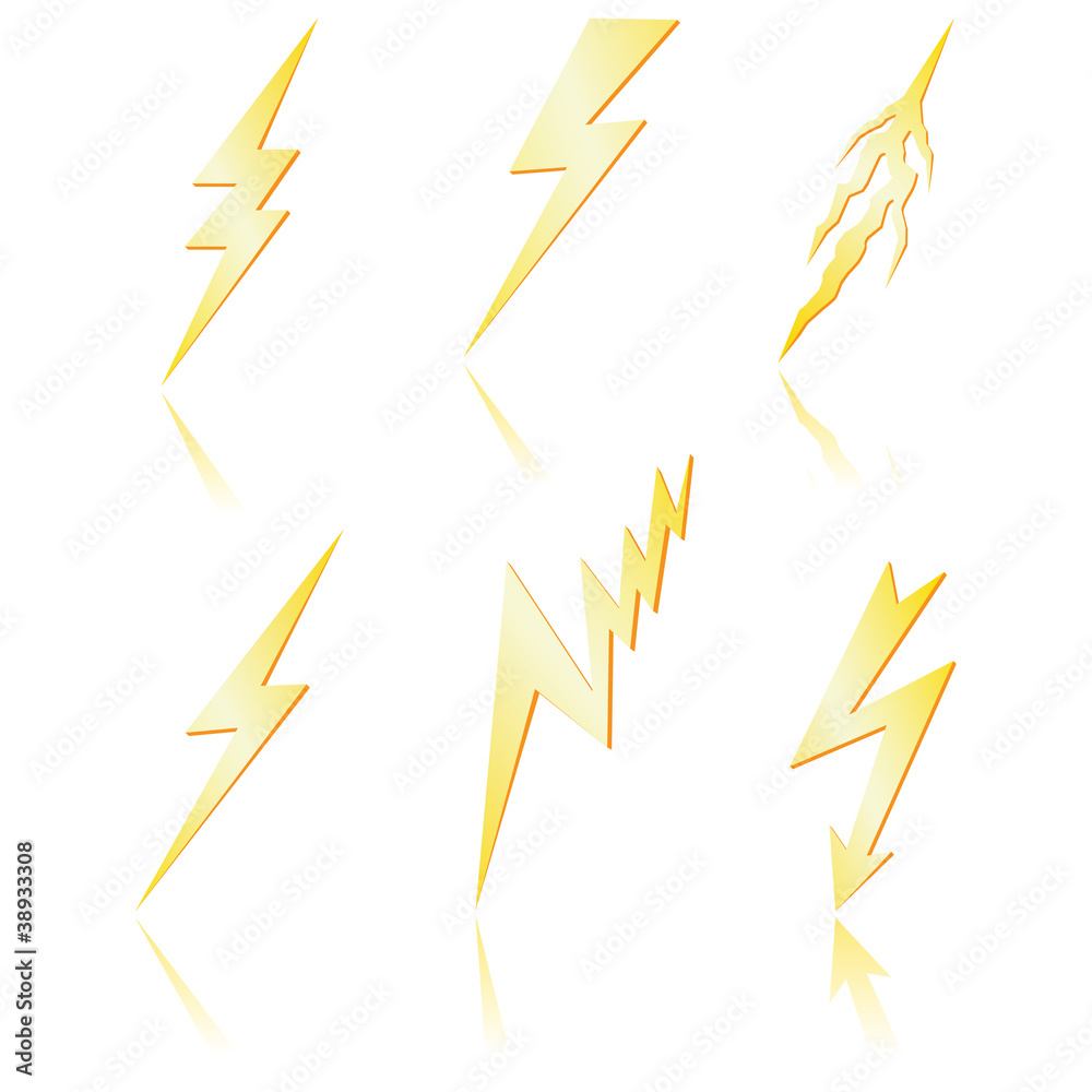Lightning bolt with reflection. Lightning bolt with reflection.