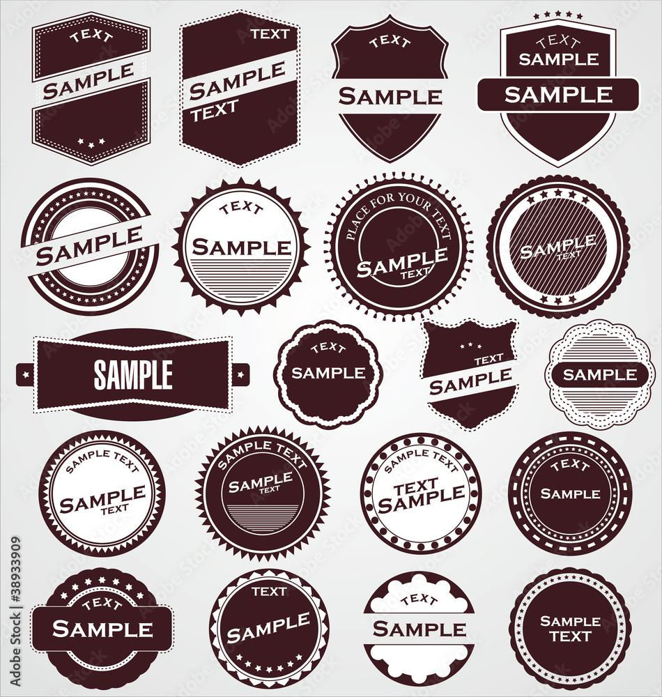 Labels With Retro Design Labels With Retro Design