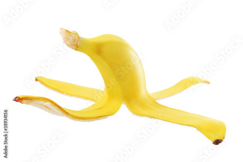 Banana skin isolated on white background