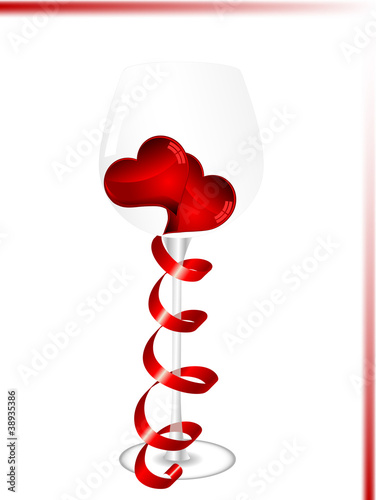Glass with hearts