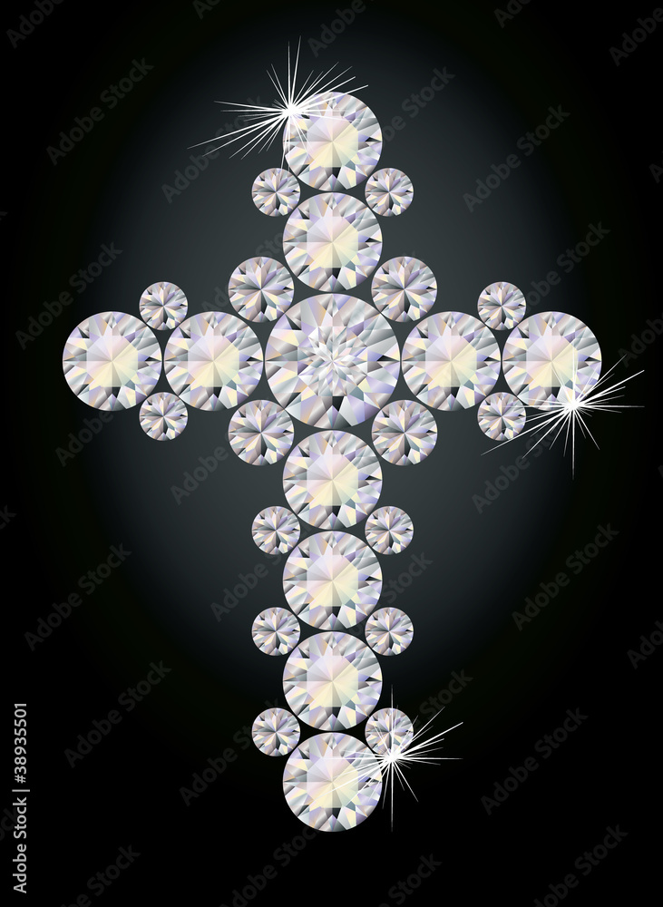 Beautiful Diamond cross, vector illustration