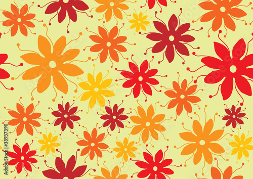 flower seamless pattern seventies style