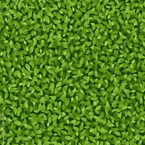 Green leaves pattern. Seamless illustration.