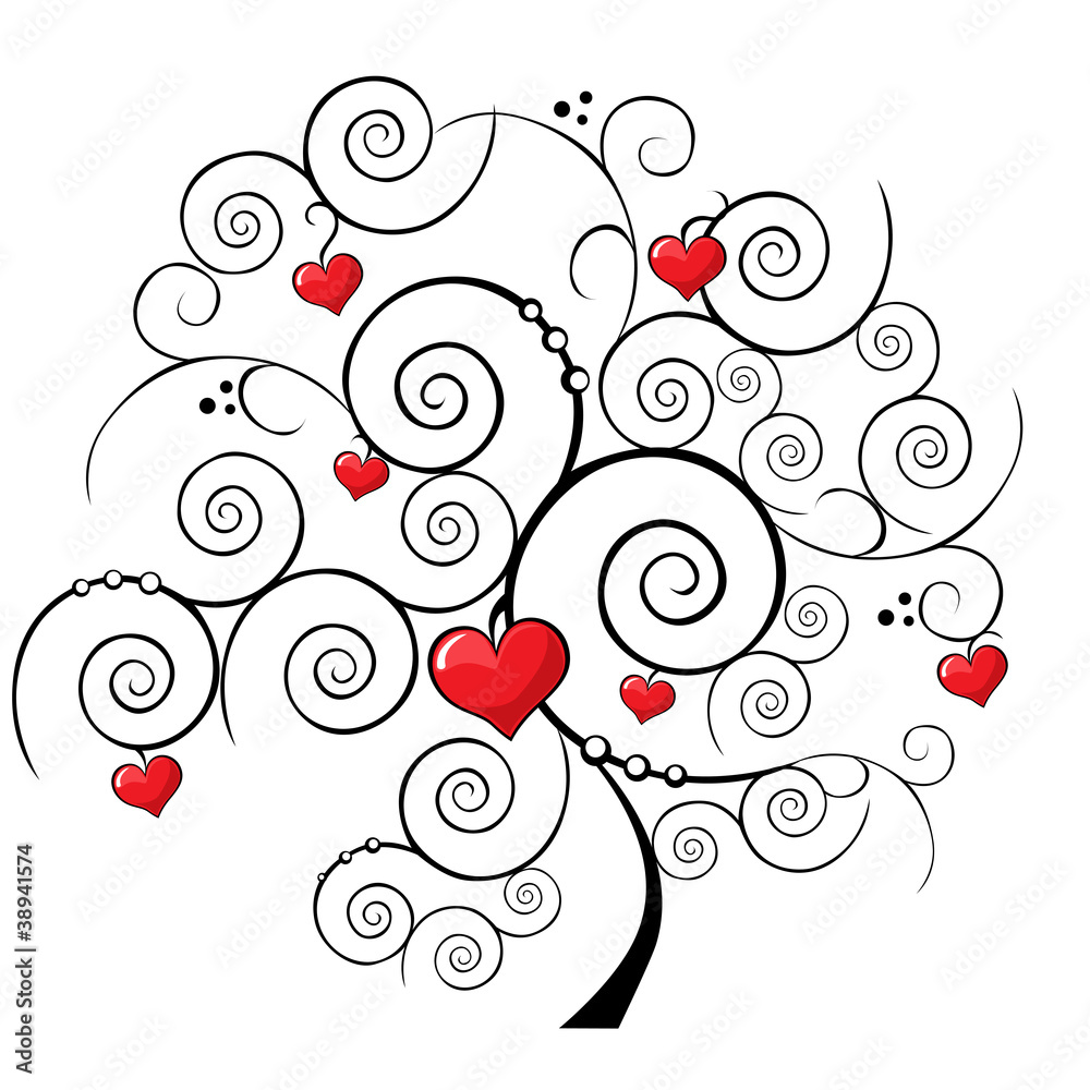 valentine tree on white background valentine tree on white background