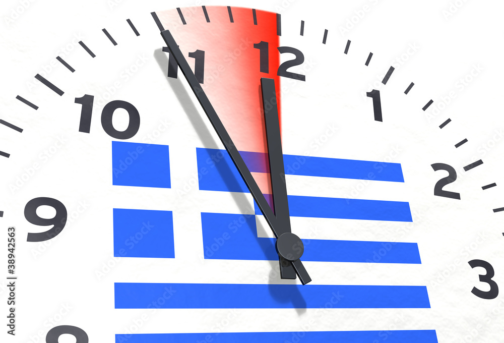 5 vor 12 für Griechenland StockIllustration Adobe Stock