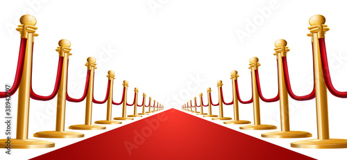 Velvet rope and red carpet illustration
