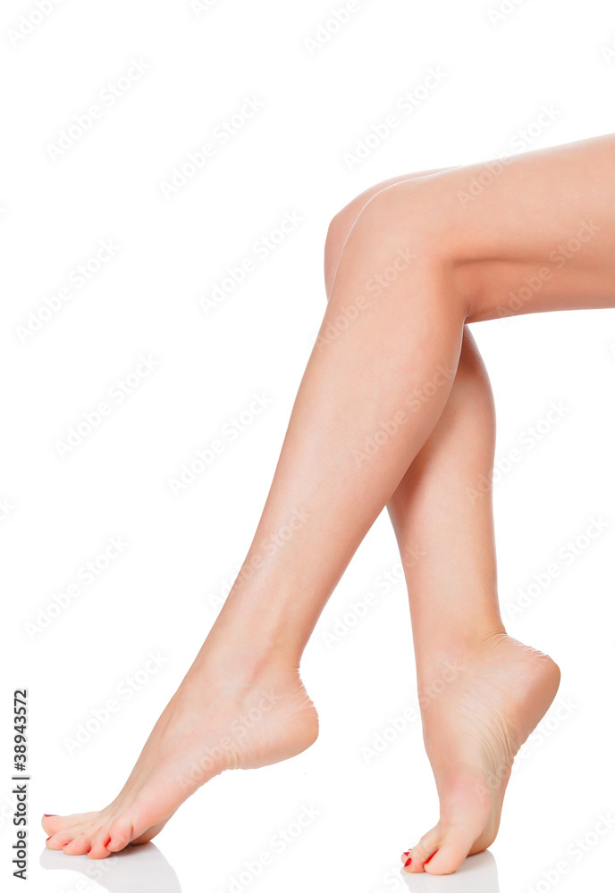 Perfect female legs, isolated on white background Perfect female legs, isolated on white background