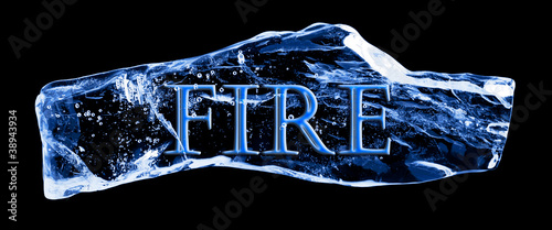 Word MONEY frozen in the ice on a black background