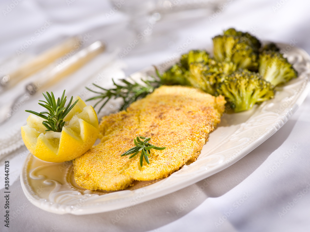 cutlet with broccoli cutlet with broccoli