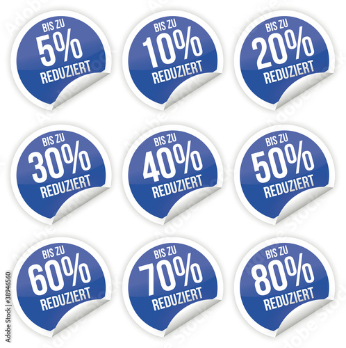 Sticker / Aufkleber / Prozent / Blau